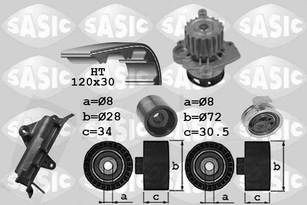 Sasic 3906024 - Su Pompası və Vaxt Kəməri Dəsti furqanavto.az