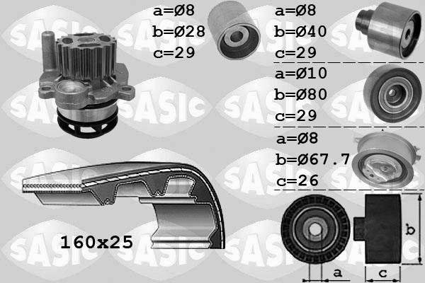 Sasic 3906078 - Su Pompası və Vaxt Kəməri Dəsti furqanavto.az