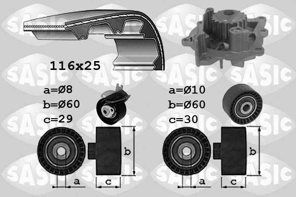 Sasic 3900038 - Su Pompası və Vaxt Kəməri Dəsti furqanavto.az