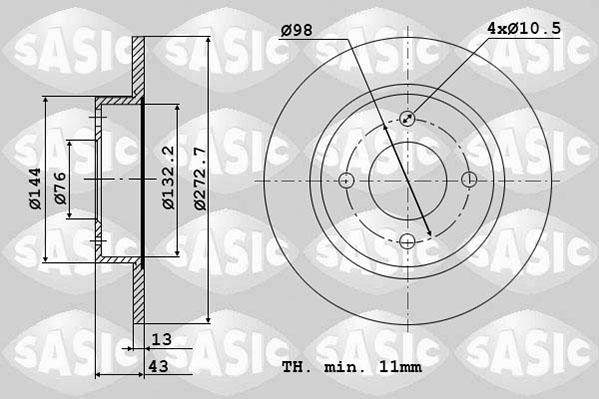 Sasic 2464424J - Əyləc Diski furqanavto.az