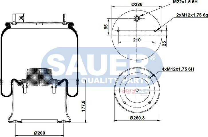 SAUER S2294023303 - Körük, pnevmatik asqı furqanavto.az