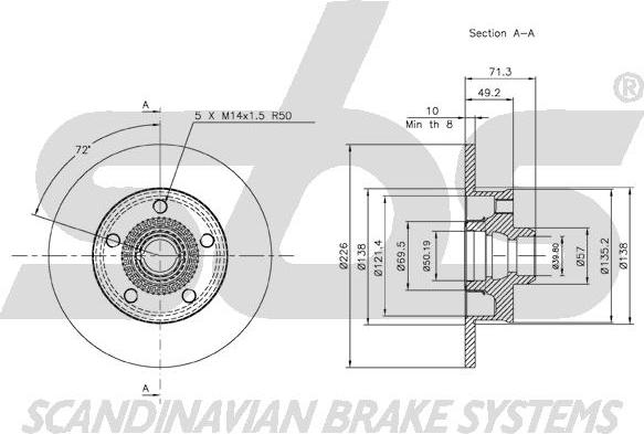 SBS 18152047119 - Əyləc Diski furqanavto.az