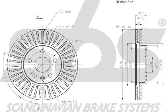 SBS 1815.205013 - Əyləc Diski furqanavto.az