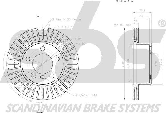 SBS 18153115100 - Əyləc Diski furqanavto.az