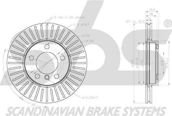 SBS 18152015113 - Əyləc Diski furqanavto.az