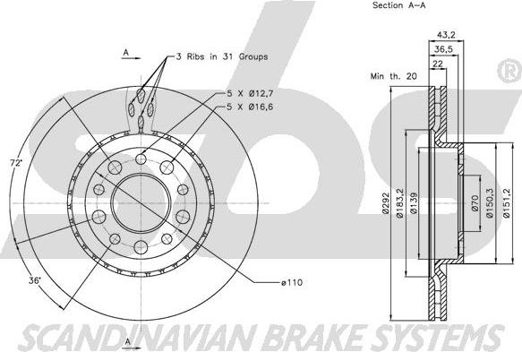 SBS 1815311025 - Əyləc Diski furqanavto.az