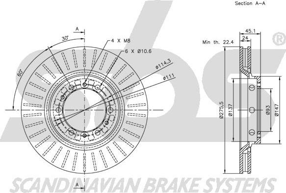 SBS 1815203030 - Əyləc Diski furqanavto.az