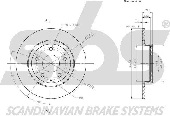 SBS 1815203280 - Əyləc Diski furqanavto.az