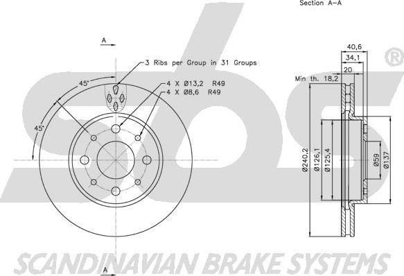 SBS 1815202343 - Əyləc Diski furqanavto.az