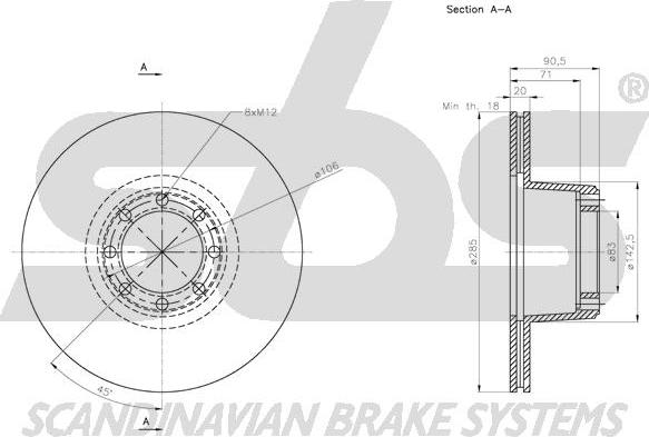 SBS 1815202352 - Əyləc Diski furqanavto.az