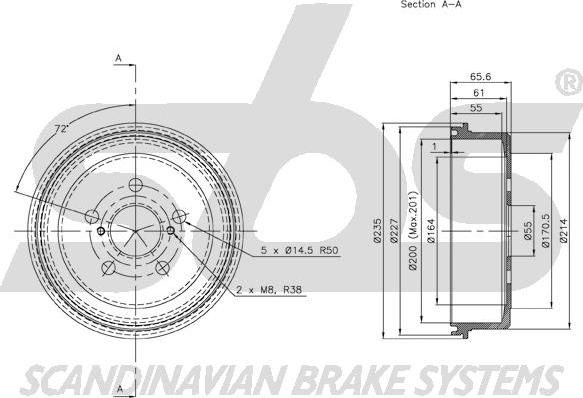 SBS 1825.254510 - Əyləc barabanı furqanavto.az