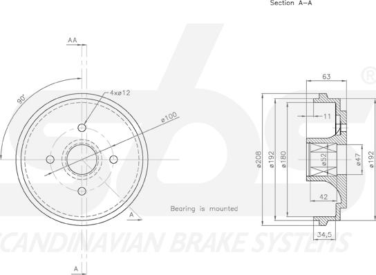 SBS 1825255211 - Əyləc barabanı furqanavto.az