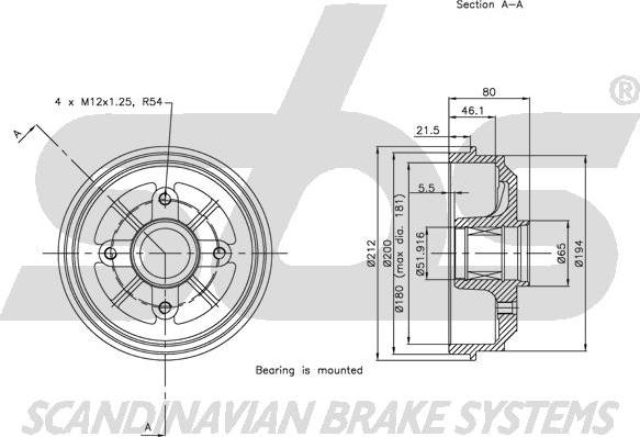 SBS 1825.251909 - Əyləc barabanı furqanavto.az