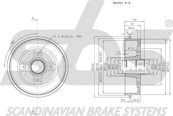 SBS 1825.253910 - Əyləc barabanı furqanavto.az