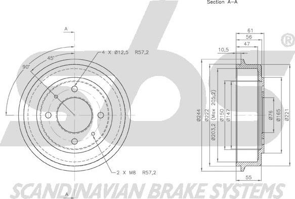 SBS 1825.253401 - Əyləc barabanı furqanavto.az