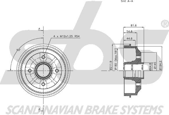 SBS 1825.253705 - Əyləc barabanı furqanavto.az