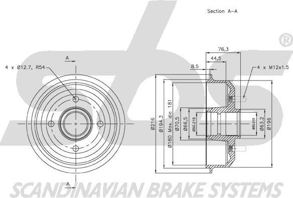 SBS 1825.252530 - Əyləc barabanı furqanavto.az