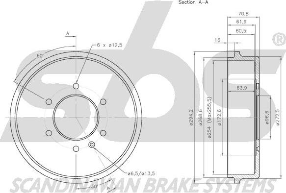 SBS 1825.261401 - Əyləc barabanı furqanavto.az