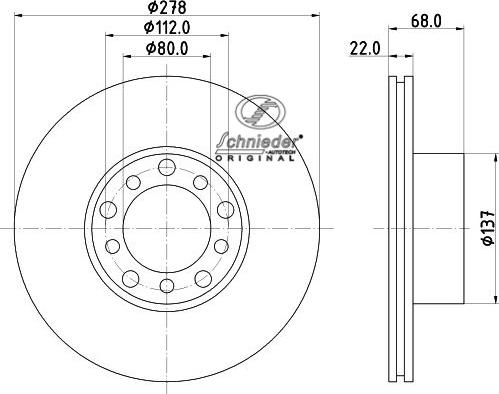 SCHNIEDER AUTOTECH BZS55.00010 - Əyləc Diski furqanavto.az