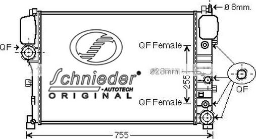 SCHNIEDER AUTOTECH BZS33.00076 - Radiator, mühərrikin soyudulması furqanavto.az