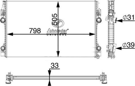 SCHNIEDER AUTOTECH PRS33.00193 - Radiator, mühərrikin soyudulması furqanavto.az