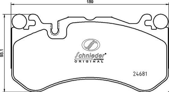 SCHNIEDER AUTOTECH SBP050-142 - Əyləc altlığı dəsti, əyləc diski furqanavto.az