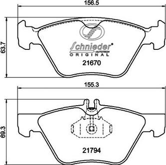 SCHNIEDER AUTOTECH SBP007-861 - Əyləc altlığı dəsti, əyləc diski furqanavto.az