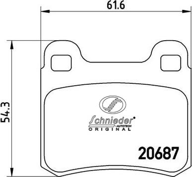 SCHNIEDER AUTOTECH SBP007-351 - Əyləc altlığı dəsti, əyləc diski furqanavto.az