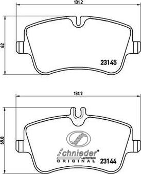 SCHNIEDER AUTOTECH SBP018-351 - Əyləc altlığı dəsti, əyləc diski furqanavto.az