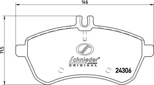 SCHNIEDER AUTOTECH SBP012-601 - Əyləc altlığı dəsti, əyləc diski furqanavto.az