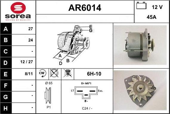 Sera AR6014 - Alternator furqanavto.az