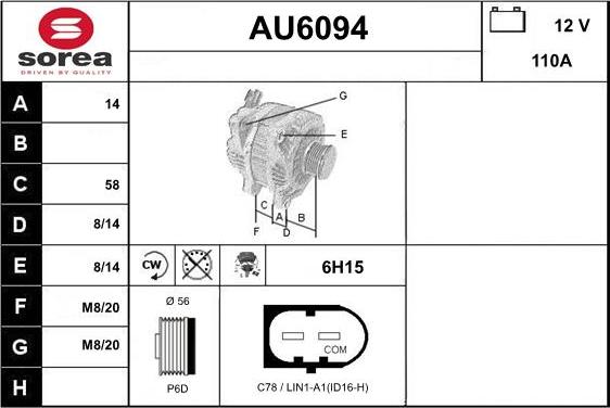 Sera AU6094 - Alternator furqanavto.az