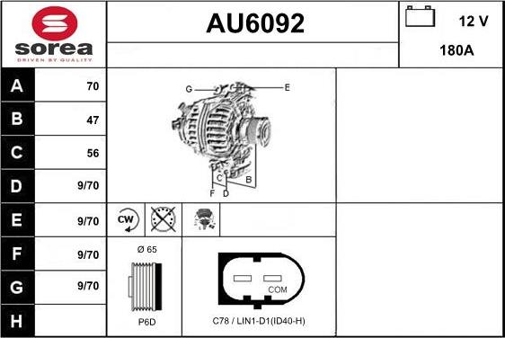 Sera AU6092 - Alternator furqanavto.az