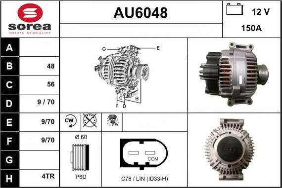 Sera AU6048 - Alternator furqanavto.az