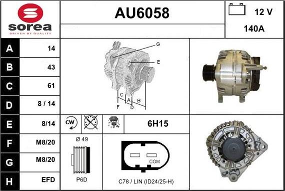 Sera AU6058 - Alternator furqanavto.az