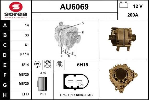 Sera AU6069 - Alternator furqanavto.az