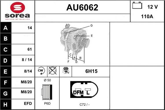 Sera AU6062 - Alternator furqanavto.az