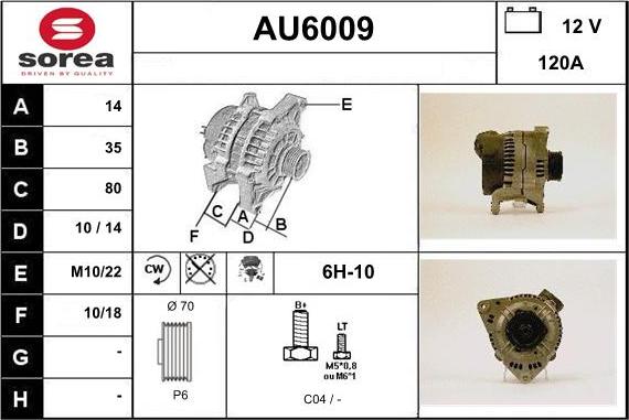 Sera AU6009 - Alternator furqanavto.az