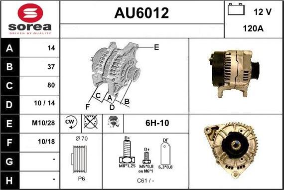 Sera AU6012 - Alternator furqanavto.az