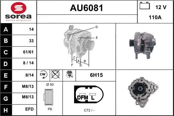 Sera AU6081 - Alternator furqanavto.az