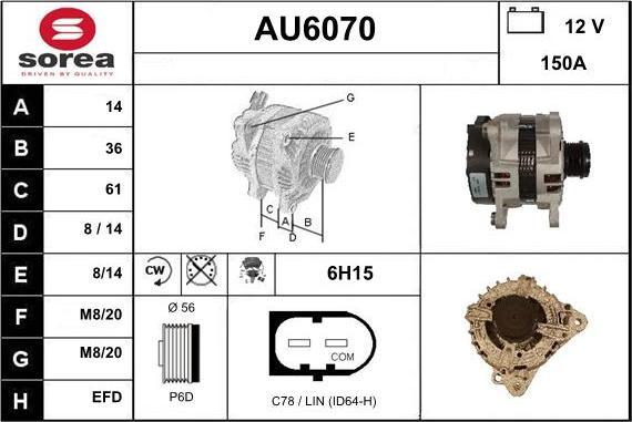 Sera AU6070 - Alternator furqanavto.az