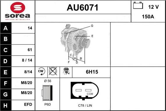 Sera AU6071 - Alternator furqanavto.az