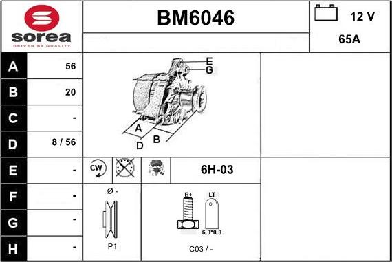 Sera BM6046 - Alternator furqanavto.az