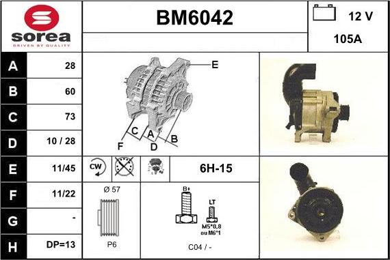 Sera BM6042 - Alternator furqanavto.az