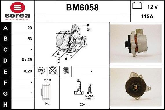 Sera BM6058 - Alternator furqanavto.az