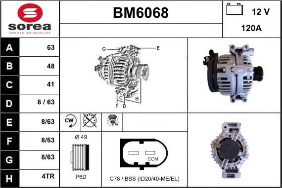 Sera BM6068 - Alternator furqanavto.az