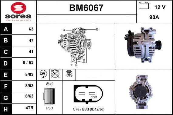 Sera BM6067 - Alternator furqanavto.az