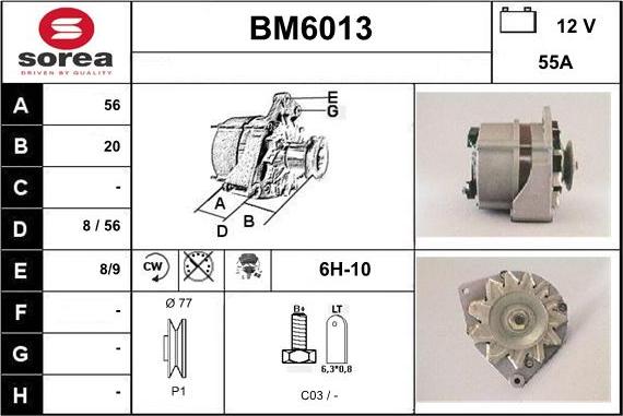 Sera BM6013 - Alternator furqanavto.az