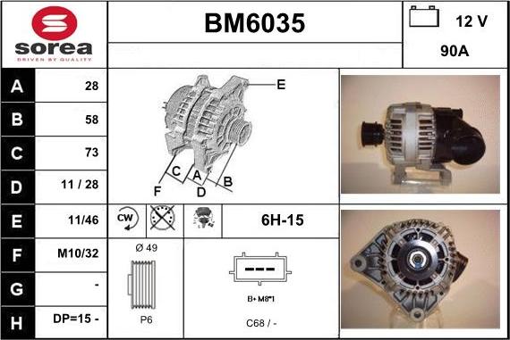 Sera BM6035 - Alternator furqanavto.az