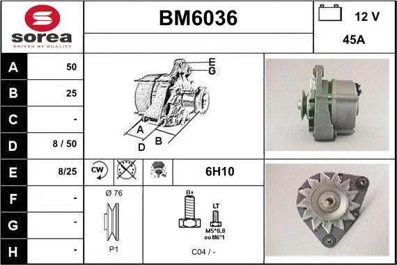 Sera BM6036 - Alternator furqanavto.az